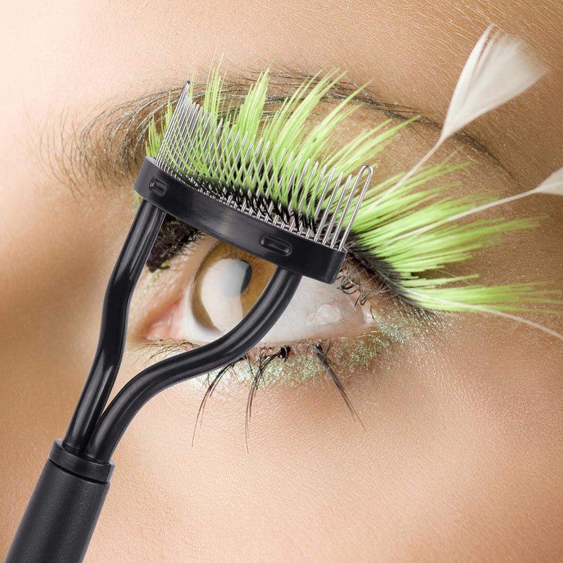 [Australia] - 4 Pcs Curved Eyelash Comb Mascara Separator Metal Teeth Lash Curler Eyebrow Definer Makeup Grooming Brush 