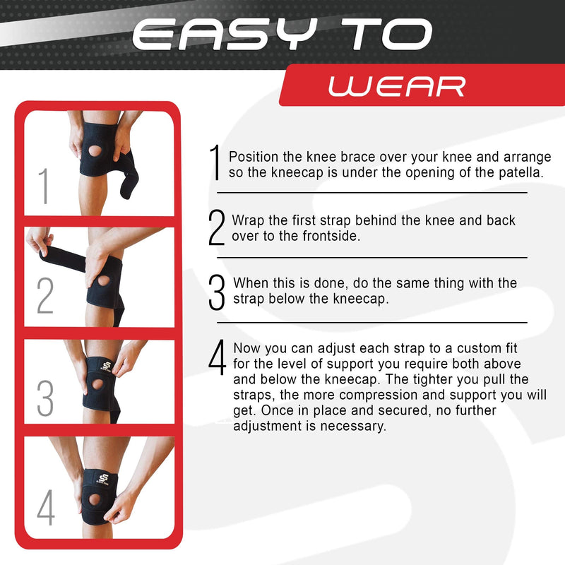 [Australia] - Sleeve Stars Knee Brace & Knee Support for Women & Men, Knee Braces for Knee Pain, Knee Protection Exercise for Working Out, LCL, MCL, ACL, Meniscus Tear, Patellar Tendon Stabilizer Knee Compression (S-3XL) S/M/L: 12"-21" 