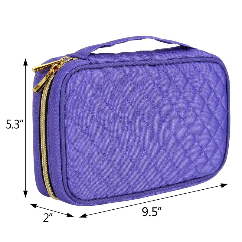 [Australia] - Teamoy Travel Jewelry Organizer, Quilted Jewelry Case for Rings, Necklaces, Earrings, Bracelets and More, Purple-Bag Only Purple Quilted 