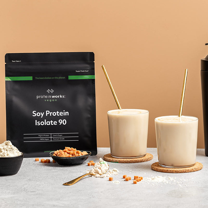 [Australia] - Soy Protein 90 (Isolate) Protein Powder | 100% Plant-Based | Low Fat | No Added Sugar | Gluten-Free | Protein Works | Chocolate Silk | 500 g 