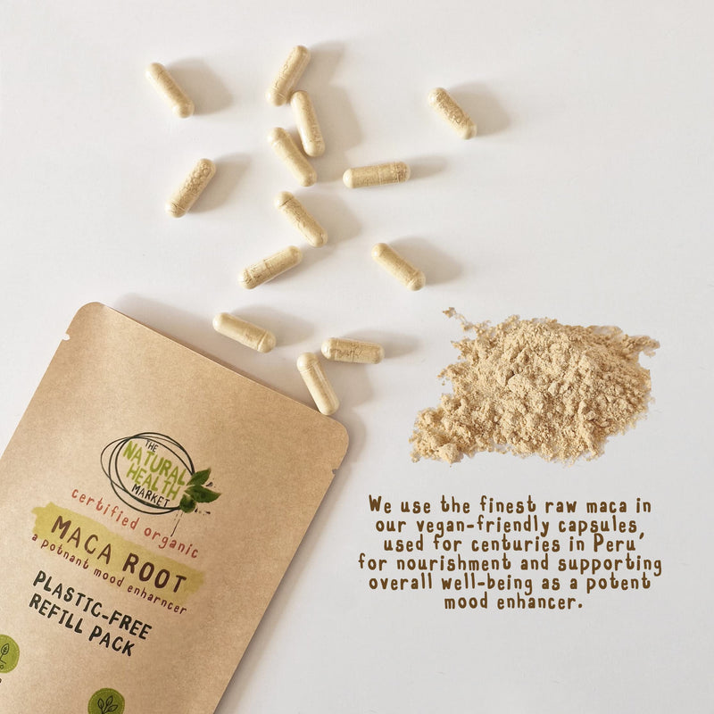 [Australia] - Organic Maca Root Capsules 600mg 120 Capsules by The Natural Health Market • Soil Association Organic Certified 