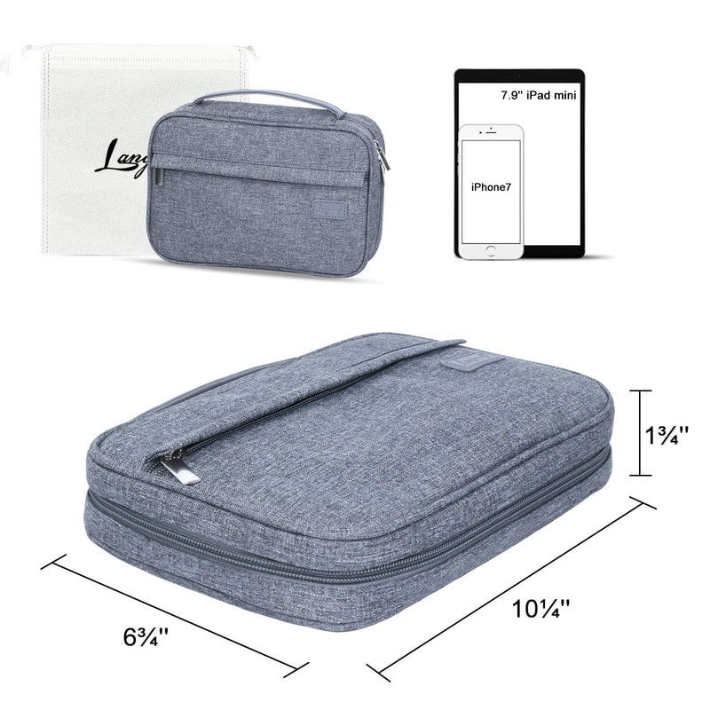 [Australia] - Langwolf Travel Jewelry Organizer Bag Portable Jewelry Storage Case for Necklace, Earrings, Rings, Brooches, Bracelet Grey 