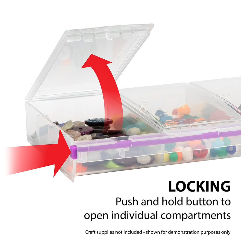 [Australia] - CRAFT MATES Bead Organizer and Plastic Storage Containers For Crafts, Buttons, Pins and More, 4 Compartments, 2XL, Clear Lids 