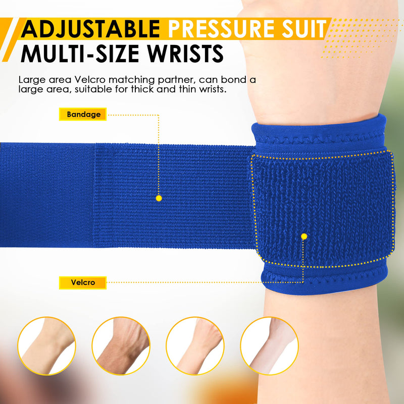 [Australia] - 2 Pack Carpal Tunnel Wrist Brace for Women and Men: Wrist Wraps for Fitness | Wrist Support Prevention Wrist Pain, Sprains, Sports Injuries | Adjustable Wrist Strap, Suitable for Various Wrist Sizes Blue 