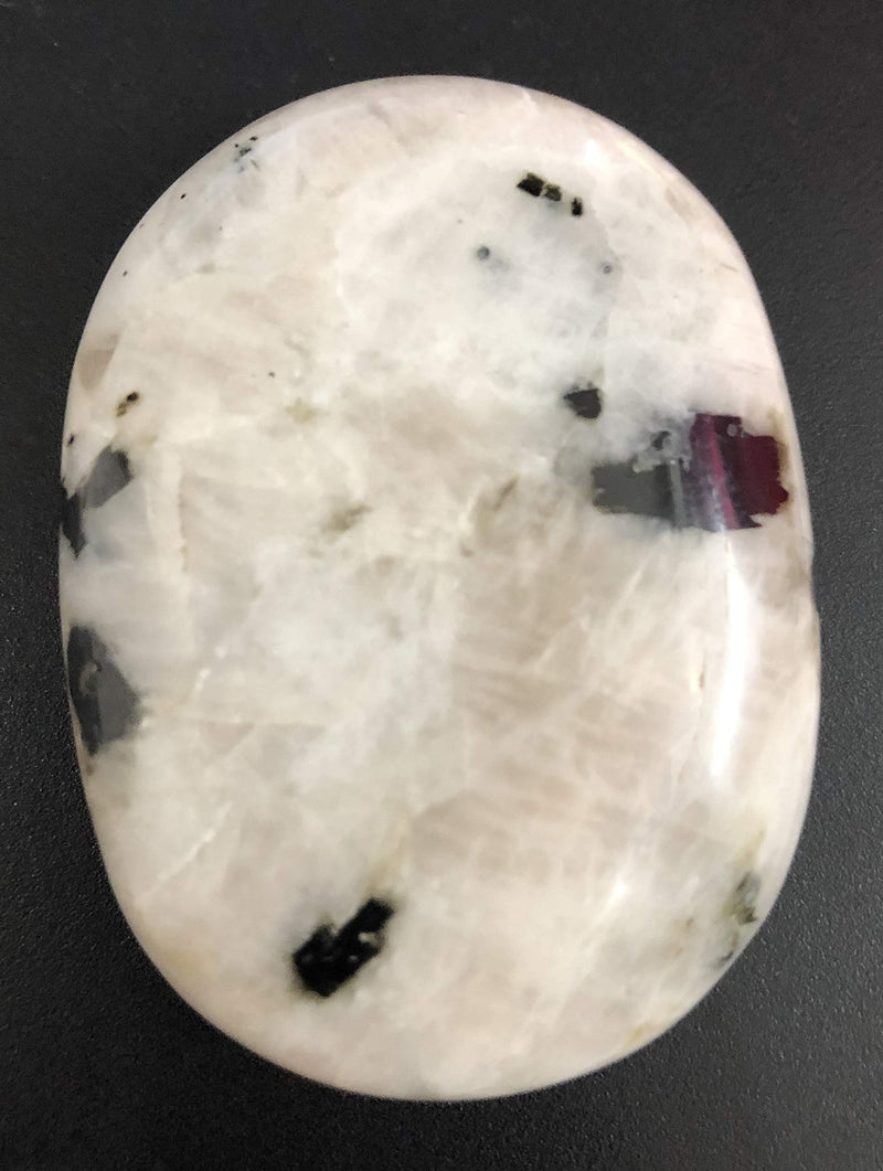 [Australia] - crystalmiracle Rainbow Moonstone Big Palm Stone Crystal Healing Gift Reiki Wellness Metaphysical Positive Energy Powerful Peace of Mind 