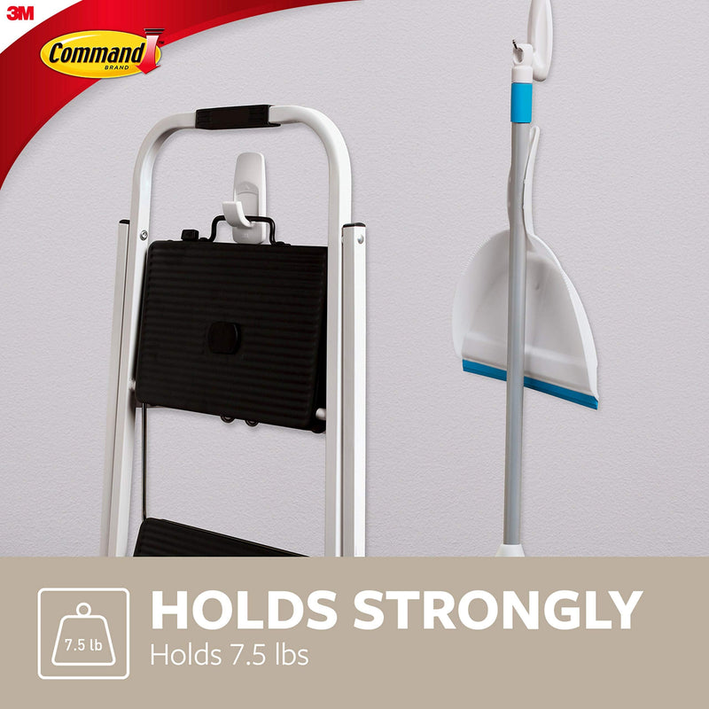 [Australia] - Command Jumbo Utility Hook, White, 1-Hook, 4-Strips, Organize Damage-Free 1 Hook 