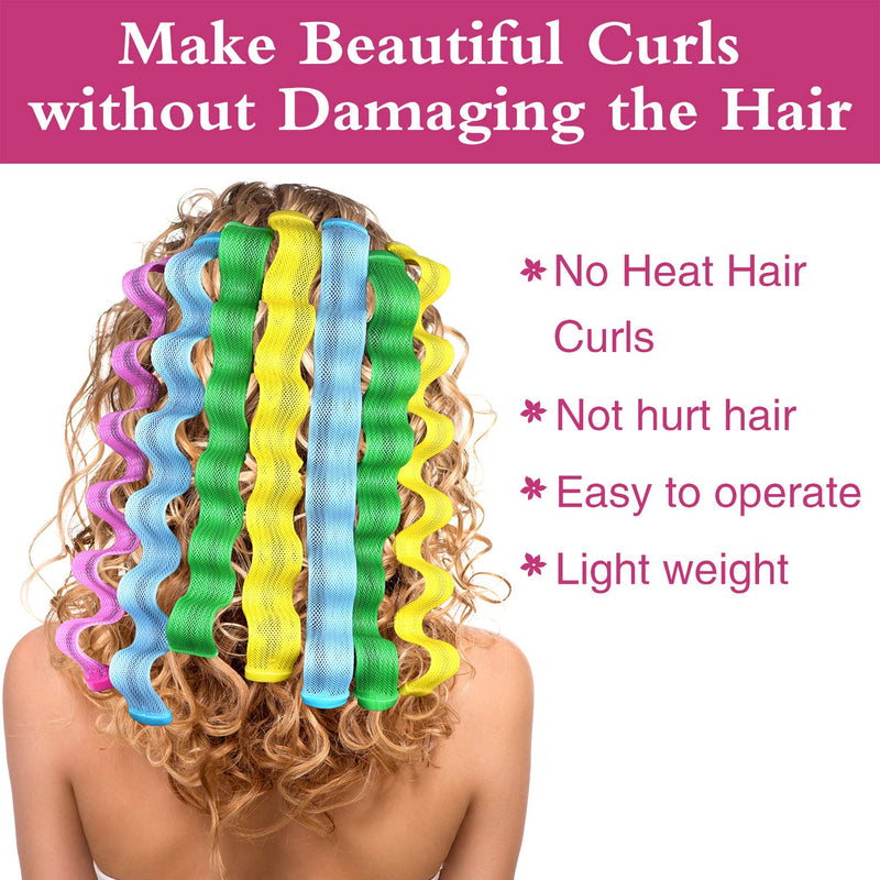 [Australia] - FEPITO 36 Pack Magic Hair Curlers Spiral Curls Wave Styling Hair Rollers Kit No Heat Hair Curler and Styling Hooks for All Hair Lengths, 55cm/ 22inch 