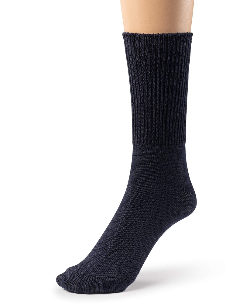 [Australia] - Silky Toes 3 or 6 Pack Men’s Bamboo Diabetic Seamless Soft Non-Binding Crew Socks, Also Available In Plus Sizes 10-13 Navy- 3 Pairs 