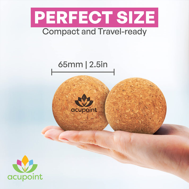 [Australia] - Acupoint Physical Therapy Massage Balls - Ideal for: Yoga, Deep Tissue Massage, Trigger Point Therapy and Self Myofascial Release Physical Therapy Equipment (Cork) Cork 