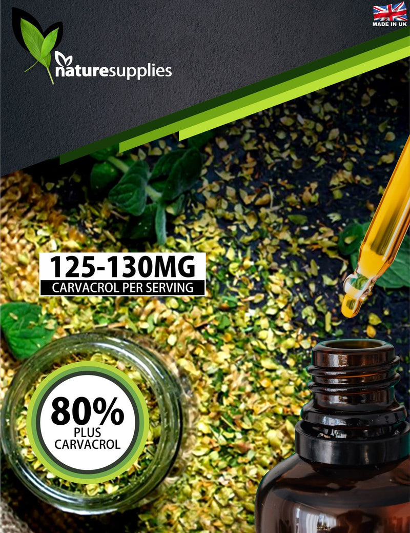 [Australia] - Naturesupplies Wild Oregano Oil Organic Certified 10ml Made in UK, Grown in The Mountains of The Mediterranean, 80 Percent Plus Carvacrol,125-130mg Carvacrol Per Serving, Super Potent Essential Oil 10 ml (Pack of 1) 