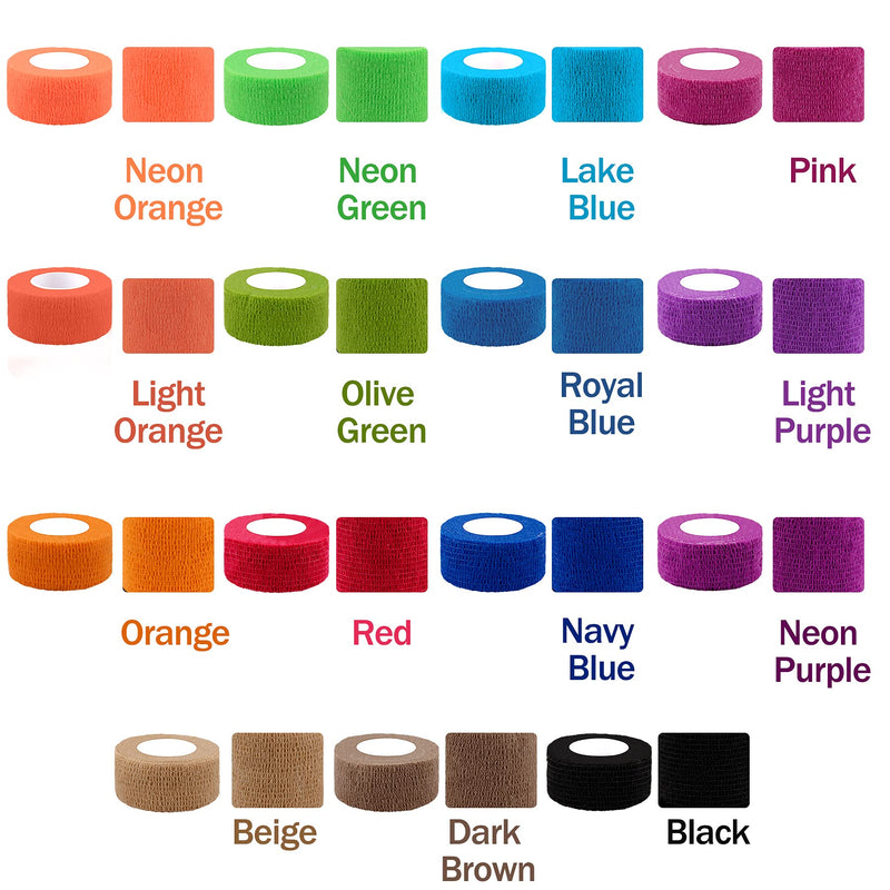 [Australia] - BQTQ 30 Rolls Cohesive Bandage 1 Inch Self Adherent Sport Wrap Tape Breathable Athletic Tape for Human and Animals Ankle Sprains Swelling, Assorted Colour 