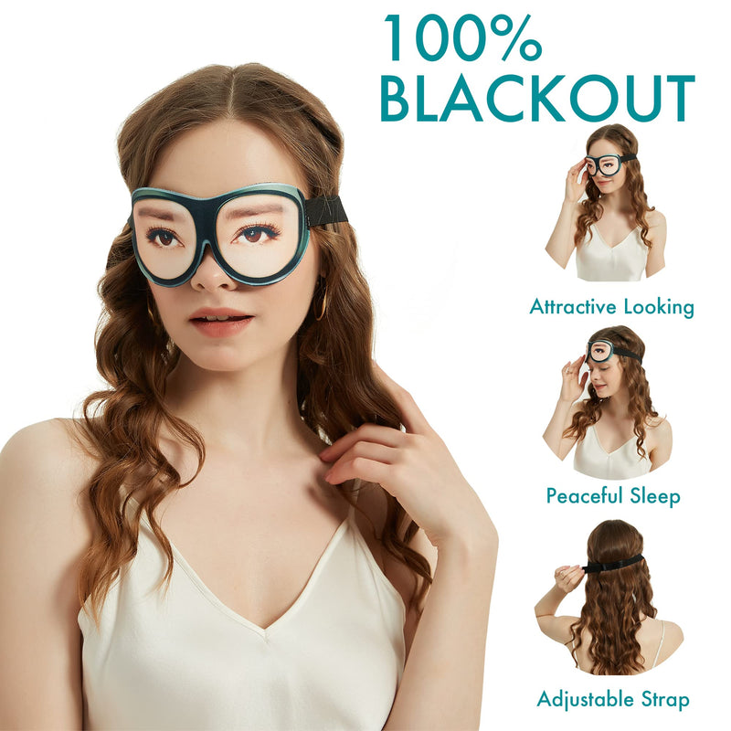 [Australia] - Eye Mask with Eyes Open by Okami - Funny Eye Mask, Blackout Sleep Mask, Travel Eye mask with Free Travel Pouch (Women's Eyes) Women's Eyes 