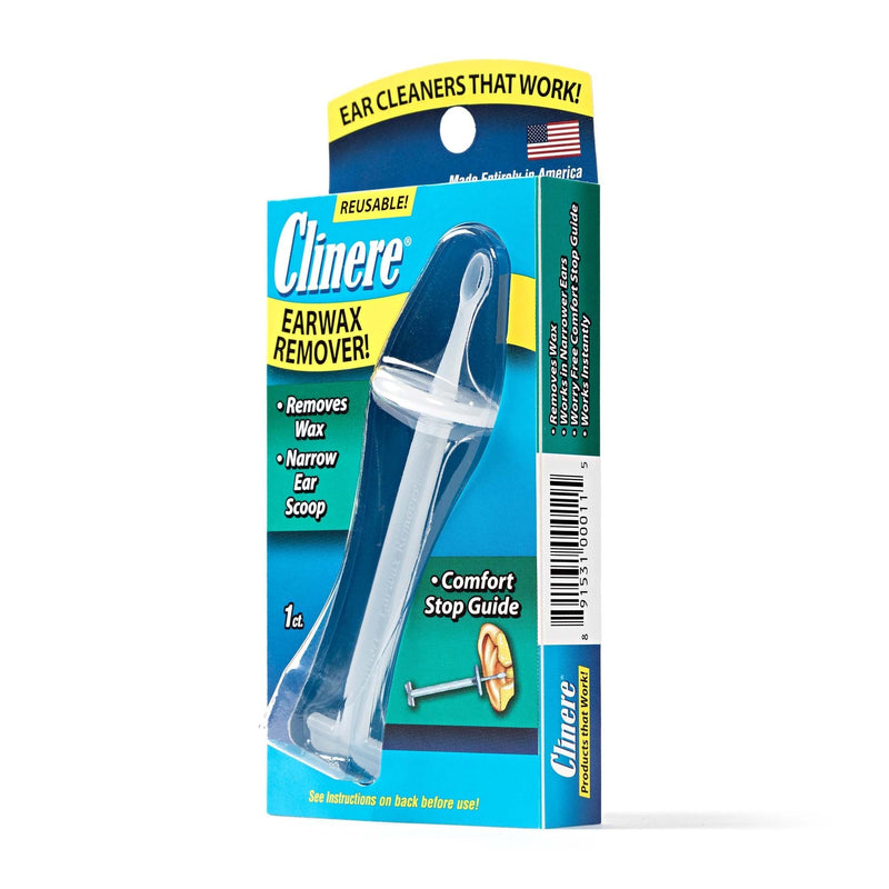 [Australia] - Clinere Ear Cleaner Earwax Remover Reusable Tool with Comfort Guide, Narrow Ear Scoop for Safely & Gently Cleaning Ear Canal at Home, Earwax Removal Cleaning Tool, Itchy Ears, Ear Wax Buildup, 1ct 
