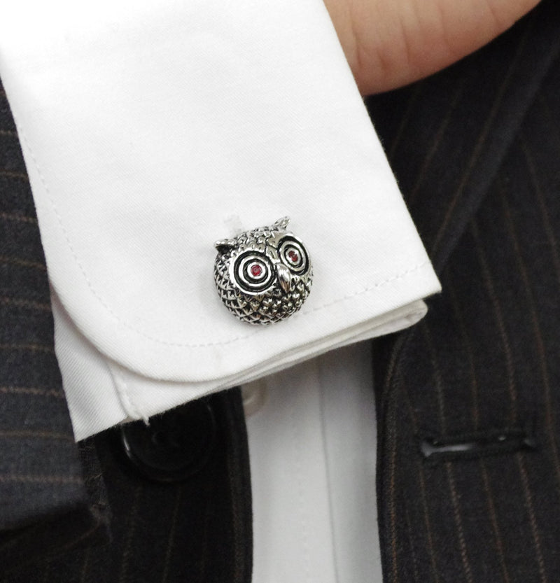 [Australia] - Salutto Men's Cute Shape Special Cufflink with Gift Box Owl 