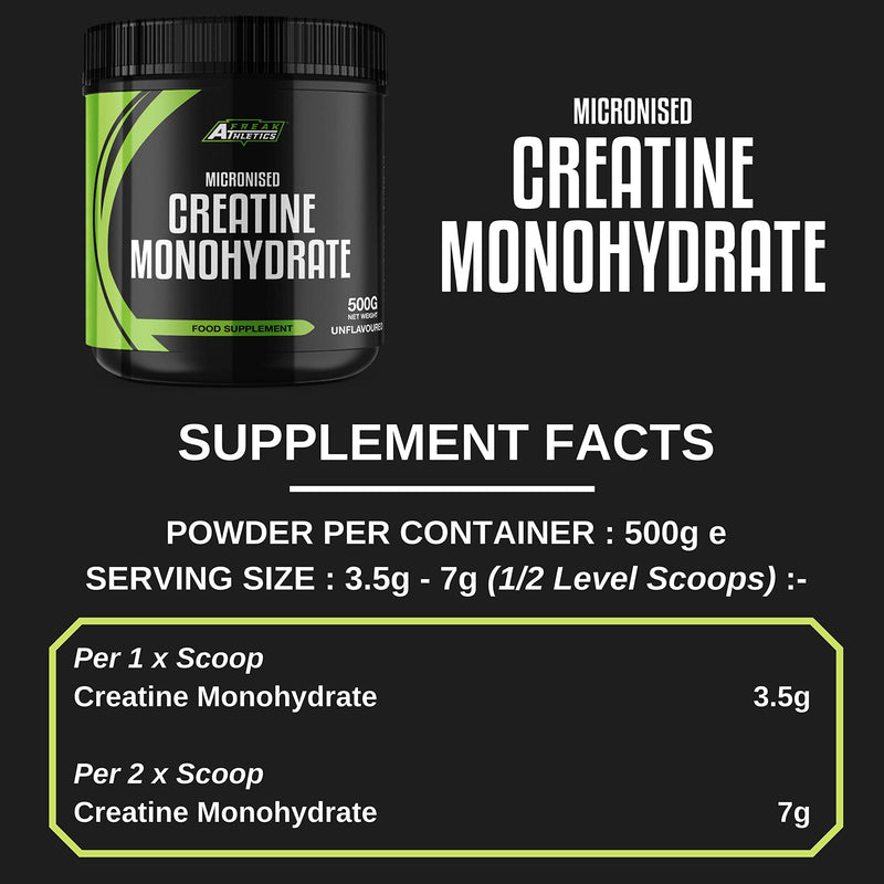 [Australia] - Creatine Monohydrate Powder 500g - Premium Grade Creatine Monohydrate - UK Made - Unflavoured Creatine Powder Scoop Included 