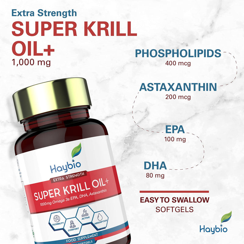 [Australia] - Krill Oil Capsules High Strength - Organic Joint Care Pain Relief Supplements - Antarctic Pills - Includes Omega 3 (500mg), DHA & EPA 90 Softgels 90 Count (Pack of 1) 