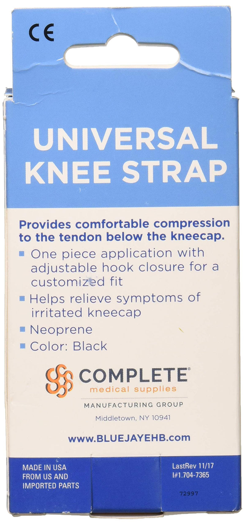 [Australia] - Blue Jay An Elite Healthcare Brand Knee Strap - 8-18 in. , Black | Support For Running , Hiking , Soccer , Basketeball | Orthopedic Care , Light Weight | Easy To Wear 
