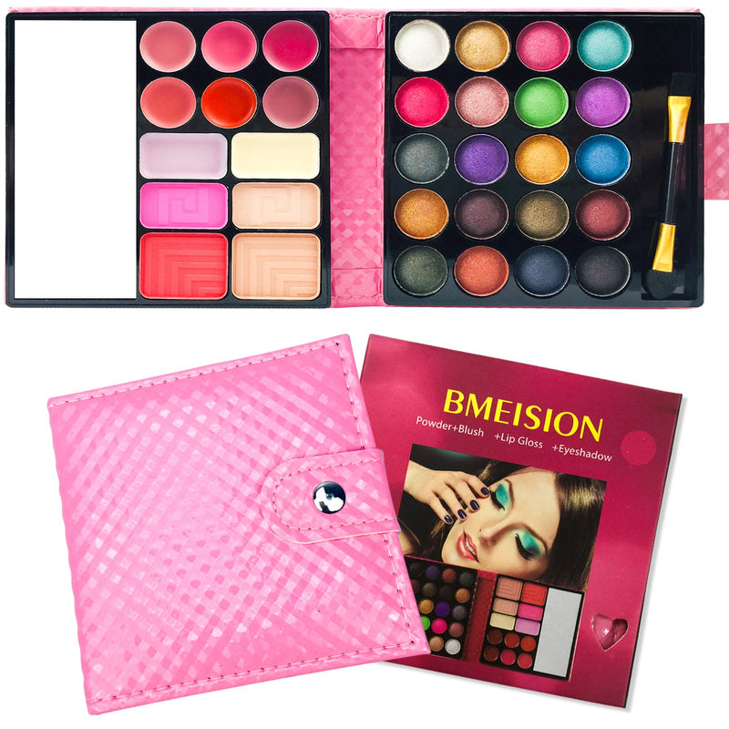 [Australia] - All in One Makeup Kit,Beauty Book Makeup Set With Eyeshadow Palette Lip Glosses Blushers Powder Concealer Mirror Brush,Professional Makeup Kit Set Gift for Women Girls,Beginners,Teens,32 Colors(Pink) Pink 