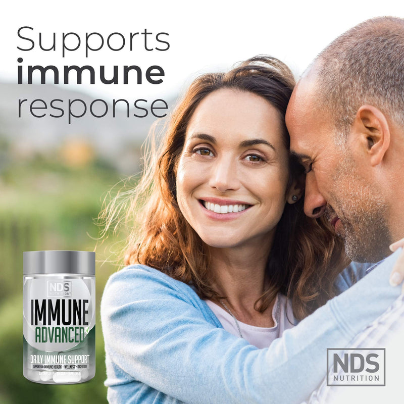 [Australia] - NDS Nutrition Advanced Immune Booster – Comprehensive Immune Support Supplement for Adults with Elderberry, Vitamin C, Vitamin D, Zinc and 5 Billion CFU Probiotic - Herbal Immune Defense (90 Capsules) 