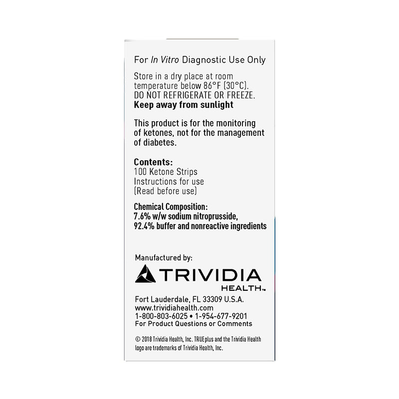 [Australia] - TRUEplus® Ketone Test Strips – Ideal for Low-carb dieters– Made in USA–Urinalysis Test Sticks (100) 100 
