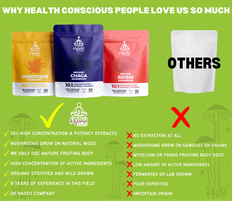 [Australia] - HYBRID HERBS � CORDYCEPS MUSHROOM | 10:1 Extract Powder | Natural Supplement with Polysaccharides & Beta Glucans | Immune, Performance, Energy, Endurance Support | 56 Serving (56g) 