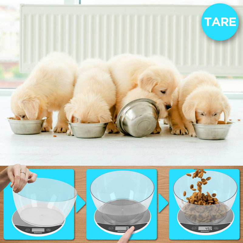 [Australia] - Duronic Kitchen Scales with Bowl KS300 for Baking Postal Parcel Weigh | Design with 1.5L Bowl | 5kg Capacity | Tare | 1g Precision 