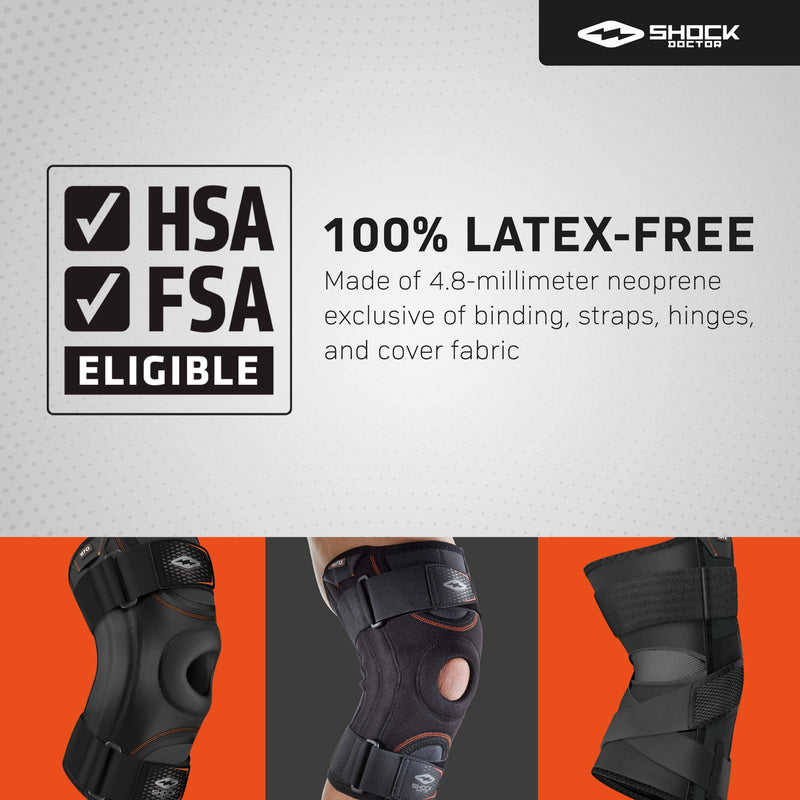 [Australia] - Shock Doctor 870 Knee Brace, Knee Support for Stability, Minor Patella Instability, Meniscus Injuries, Minor ligament Sprains for Men & Women, Sold as Single Unit (1) Large 