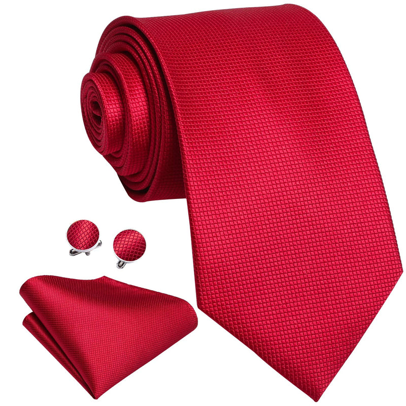 [Australia] - Dubulle Solid Mens Necktie with Cufflinks Tie and Pocket Square Y-n-0206 