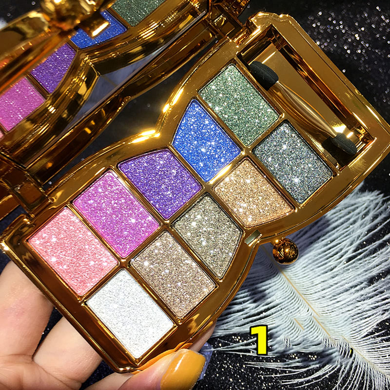 [Australia] - Bernecy Glitter Eyeshadow Palette,10 Colors Sparkle Shimmer Eye Shadow Highly Pigmented Long Lasting Makeup Set Gold (Type 1), Small Type 1 