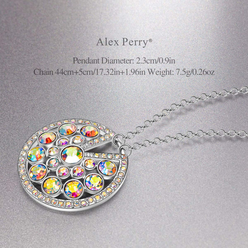 [Australia] - Alex Perry Christmas Jewelry Gifts Necklace for Women, ✦ Party Queen✦ Multi Color Circle Pendant Necklace with Crystals from Swarovski, Wedding Jewelry Gifts for Women Multi Colored Circle Disc 