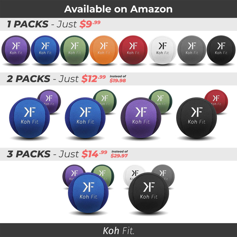 [Australia] - Koh Fit Stress Ball Multipacks for Adults - Stress Reliever Squeeze Balls - for Hand Therapy and Stress Relief Black, Gray & White (3 Balls) 