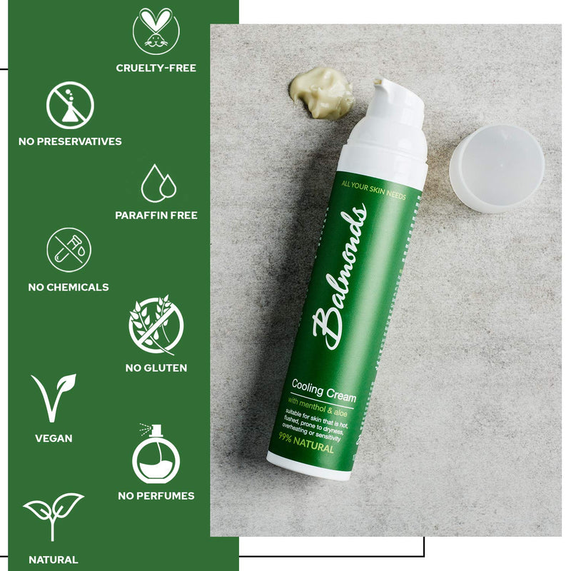[Australia] - Balmonds Cooling Cream 100 millilitres Natural Lotion with Menthol and Aloe Vera for Eczema and Rosacea 