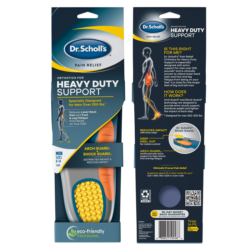 [Australia] - Dr. Scholl's 10601918 Pain Relief Orthotics Insoles for Heavy Duty Support for Men, Size 8-14 (Pack of 1) .0 Men's 8-14 