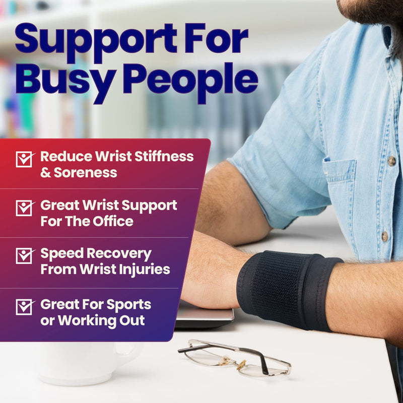 [Australia] - Wrist Wraps for Wrist Tendonitis - Wrist Support for Carpal Tunnel Pain Relief. Ganglion Cyst Wrist Brace or Carpal Tunnel Wrist Splint - 2 Wrist Wraps for Weightlifting Women Men Left & Right Hands Fits Most 