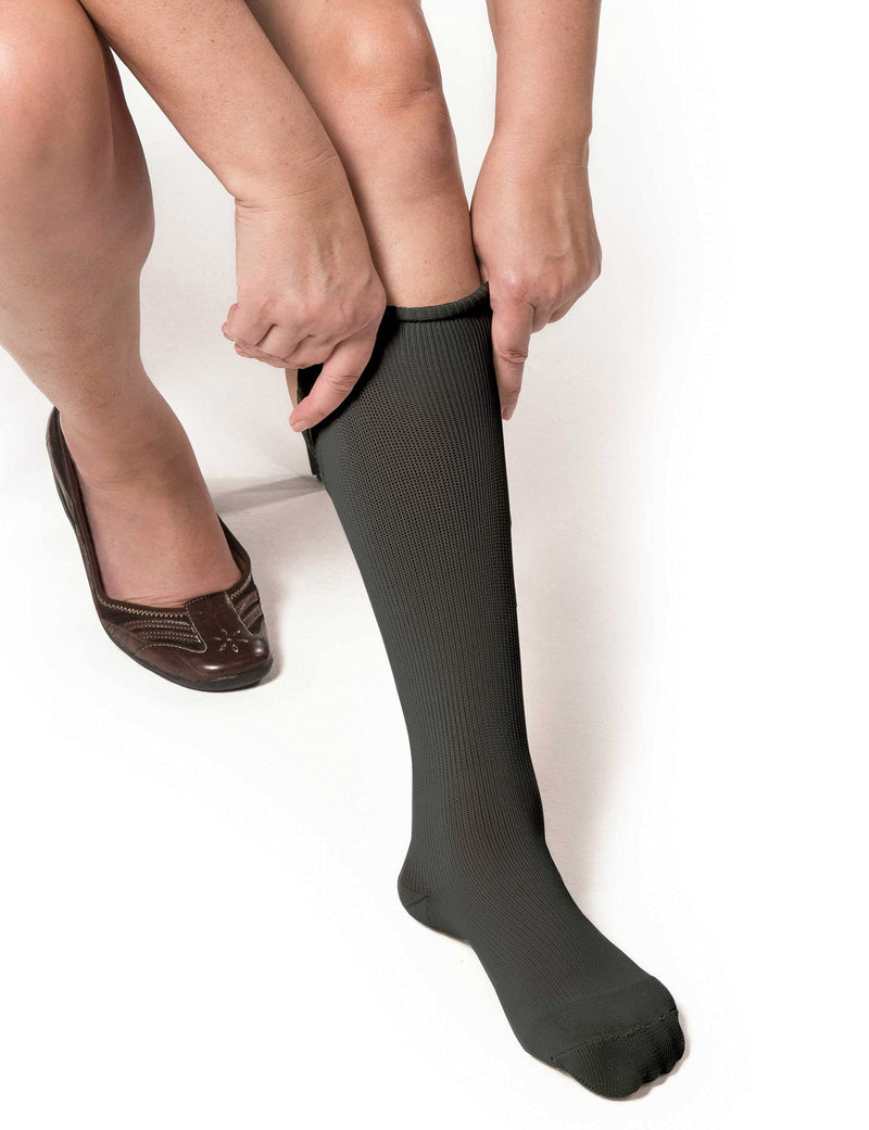[Australia] - EXTREMIT-EASE Unisex Compression Sock | 10-20 mmHg | Lightweight Garment Liner 2-Pack Medium Gray 