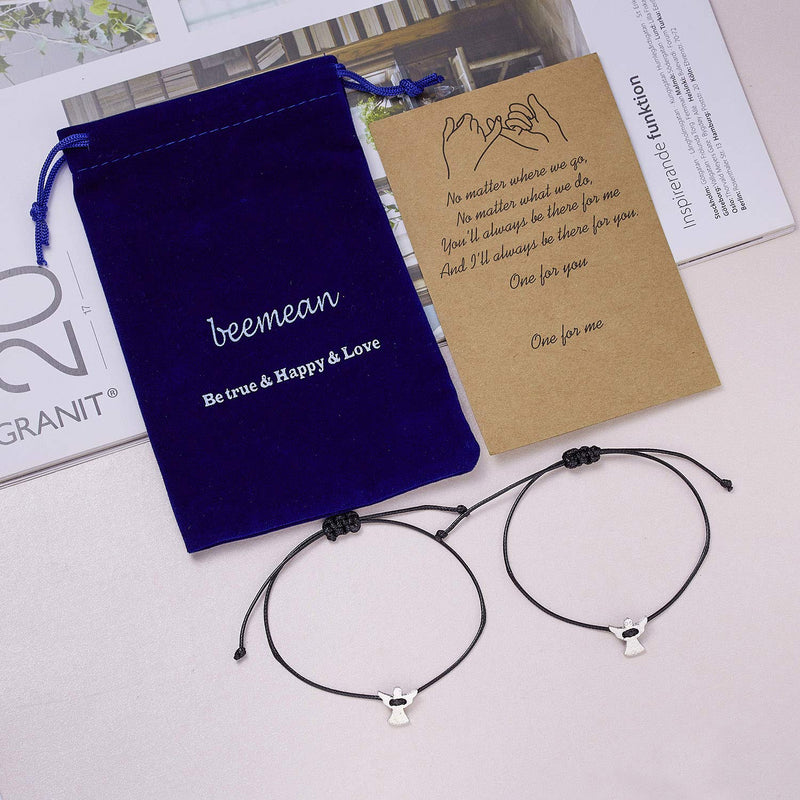 [Australia] - Beemean Pinky Promise Distance Bracelets Couple Friendship Matching Bracelets Anklets Women Girls Gift Jewelry Angel 