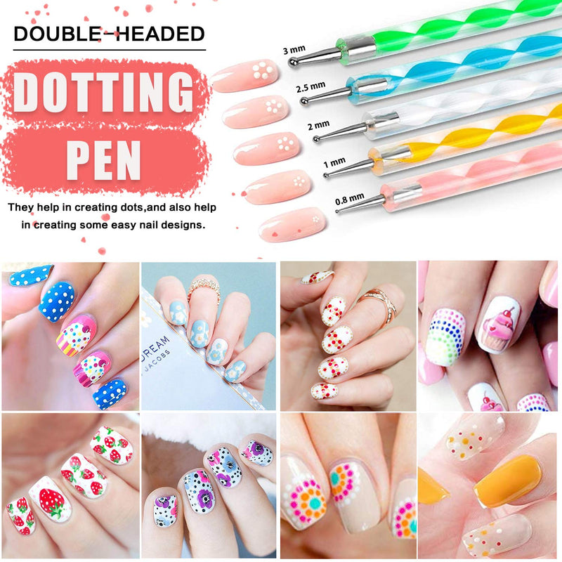 [Australia] - JOYJULY Nail Art Design Tools, 3D Nail Art Decorations Kit with Nail Art Brushes Dotting Tools Holographic Nail Art Stickers Nail Foil Tape Strips and Nails Art Rhinestones and Pick-Up Tweezers 28 Piece Set Black 