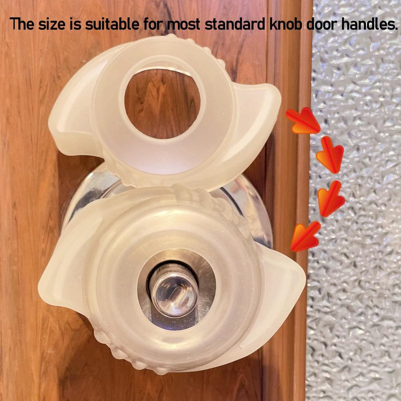 [Australia] - 4Pcs(3"W x 2" D) Silicone Door Knob Grips - Anti-Static Door Knob Cover - Great Grips with Glow Inserts Sleep Aids-Silicone Doorknob Bumper Grips, Open Doors Easily 