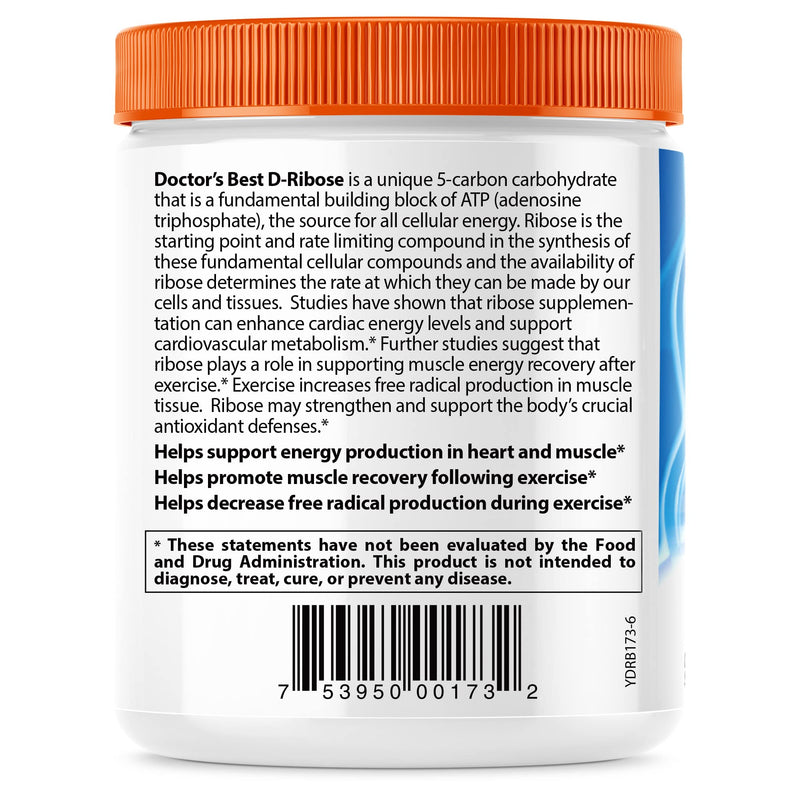[Australia] - Doctor's Best D-Ribose with Bioenergy Ribose, Non-GMO, Vegan, Gluten Free, Energy Enhancement, 250g, 8.8 Ounce (Pack of 1) 8.8 Ounce (Pack of 1) 