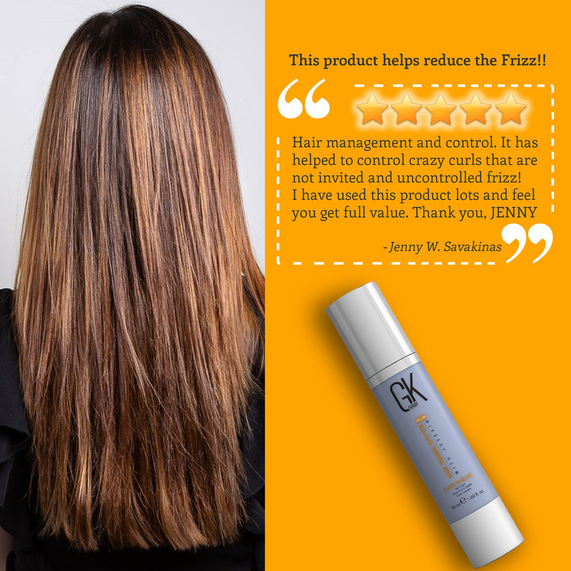 [Australia] - GK HAIR Global Keratin Leave in Cashmere Hair Smoothing and Styling Cream (1.69 Fl Oz/50ml) Argan Oil for Anti-Frizz Sleek Shine and Hydrates Dry Damaged and Unmanageable Hair Repair 50 ml (Pack of 1) 