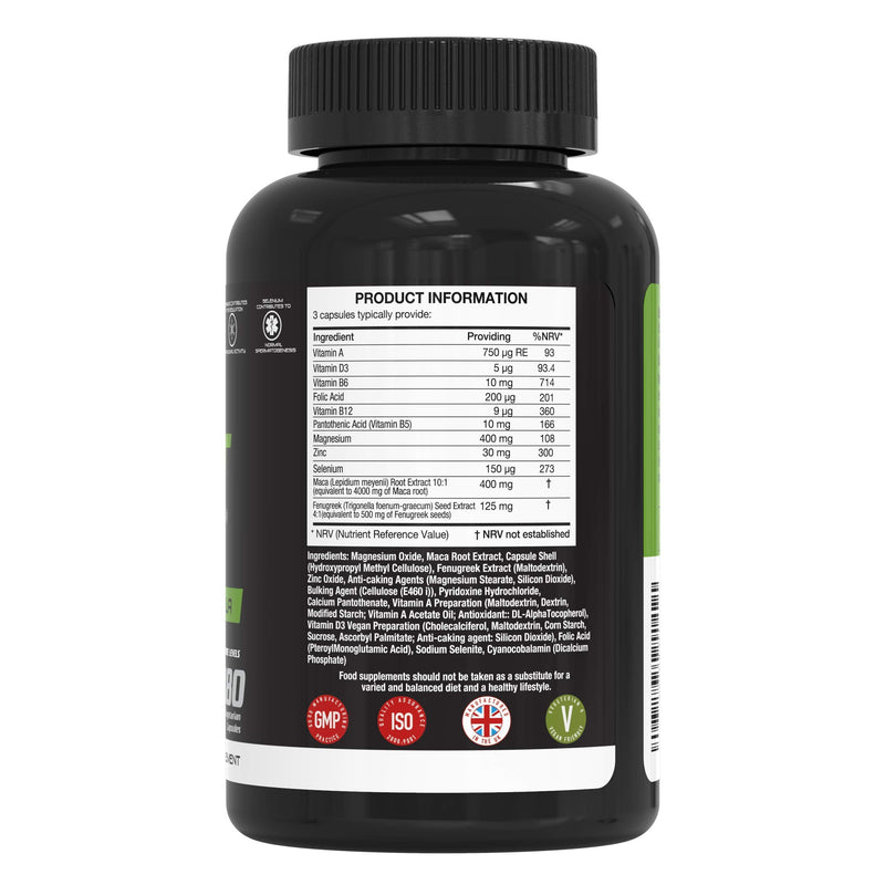 [Australia] - Testcore Testosterone Boosters for Men contains Zinc which Contributes to the Maintenance of Normal Testosterone Levels (180 Vegetarian Capsules) 