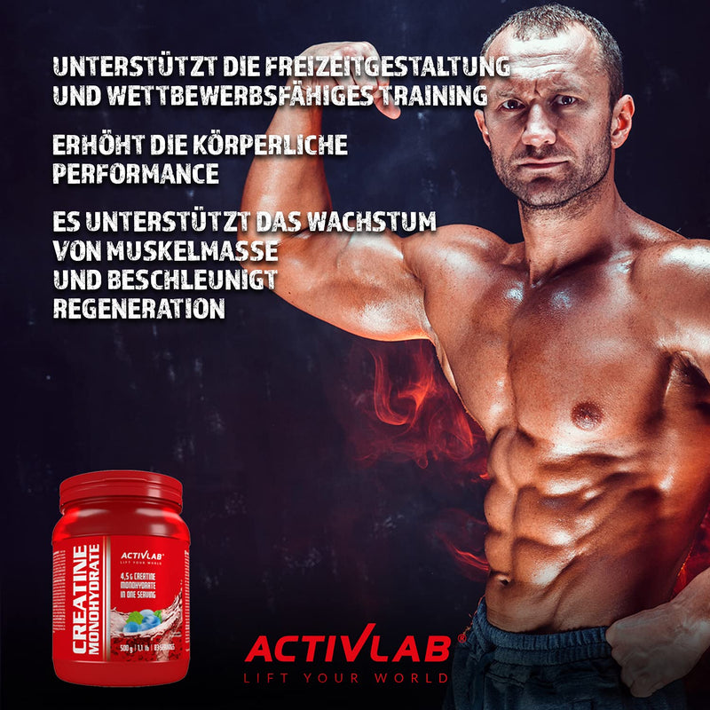 [Australia] - Activlab Creatine Monohydrate - 500g Jar | Optimum Nutrition Pre-Workout 83 Servings | Creatine Powder for Muscle Growth- Iced Candy Flavor 