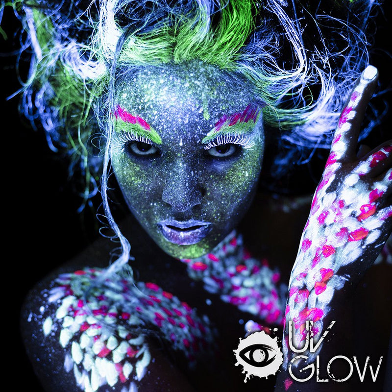 [Australia] - UV Glow Neon Face and Body Paint Set of 8 Tubes - Fluorescent - Brightest glow under UV! 