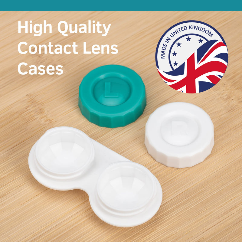 [Australia] - SPORTS WORLD VISION Contact Lens Cases 10pcs | Flat Screw Top Design | Storage Travel Cases | Lenses Holder Box | Left and Right Marked Made in UK | Bulk Buy 