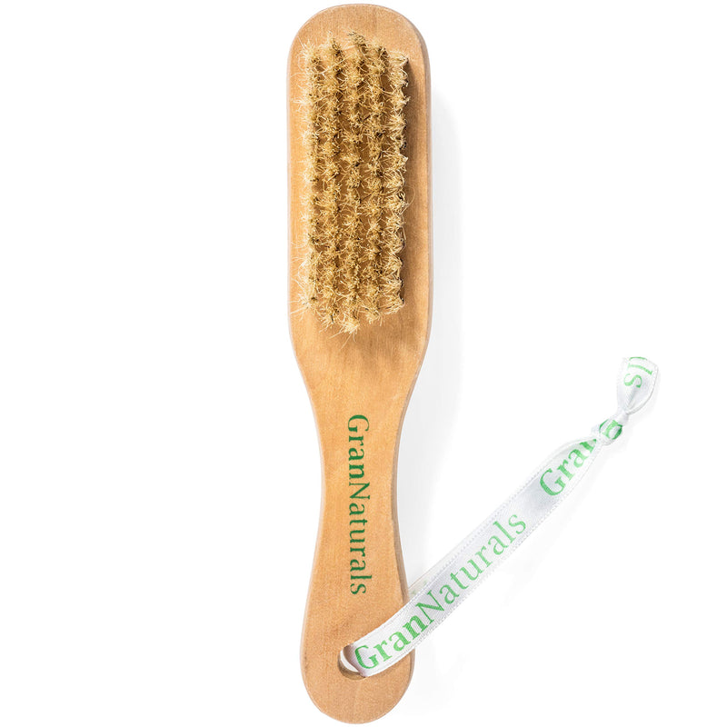 [Australia] - Foot Brush & Pumice Stone with Handle - Callus & Corn Remover, Exfoliator & Scrubber for Dry, Dead Skin on Feet - Natural Bristles & Stone with Wooden Handle - Men & Women 