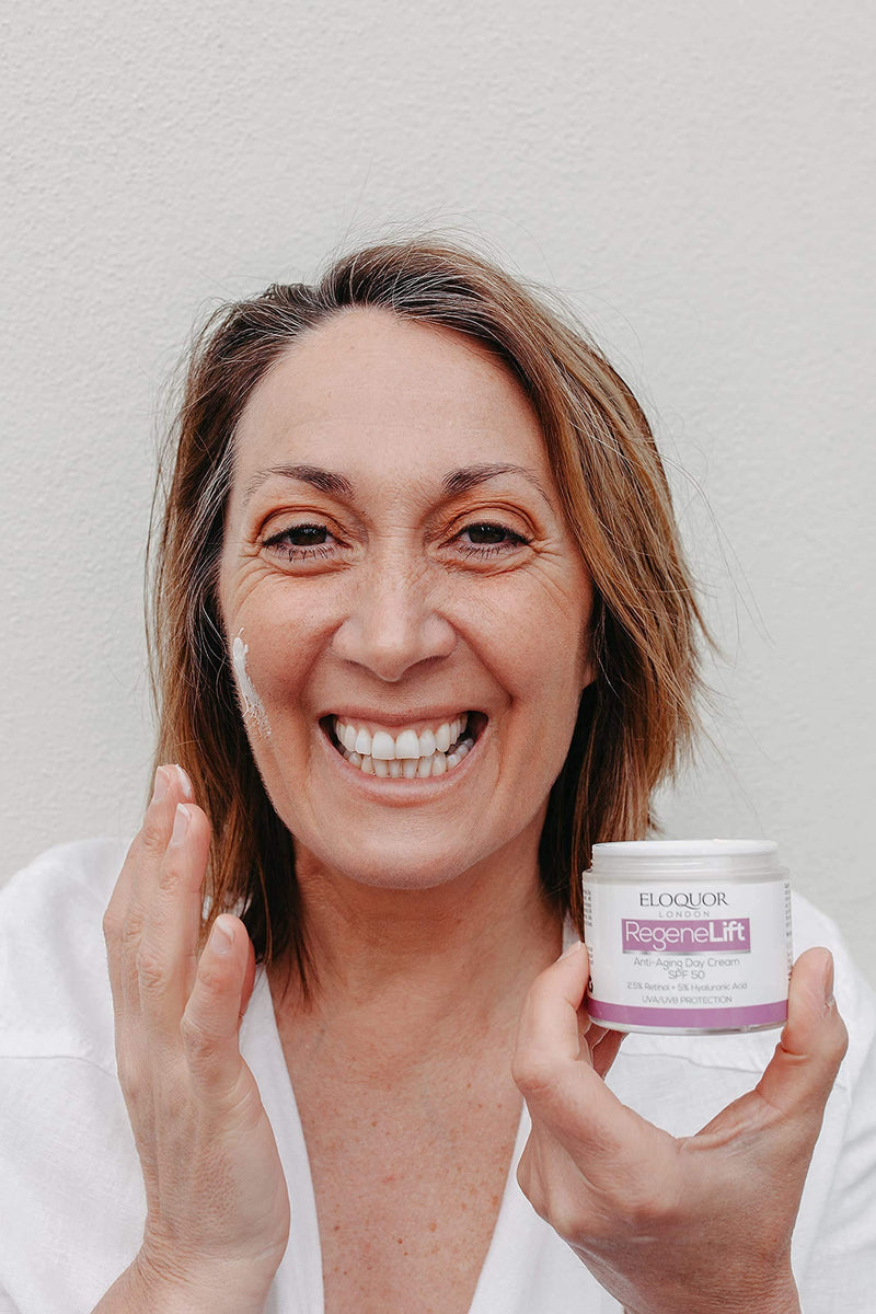 [Australia] - Eloquor RegeneLift Anti-Aging Day Cream SPF 50 | Face Moisturiser with Retinol, Hyaluronic Acid & Aloe Vera | Reduces Signs of Aging + UV Protection | Natural, Organic & Cruelty-Free | All Skin Types 