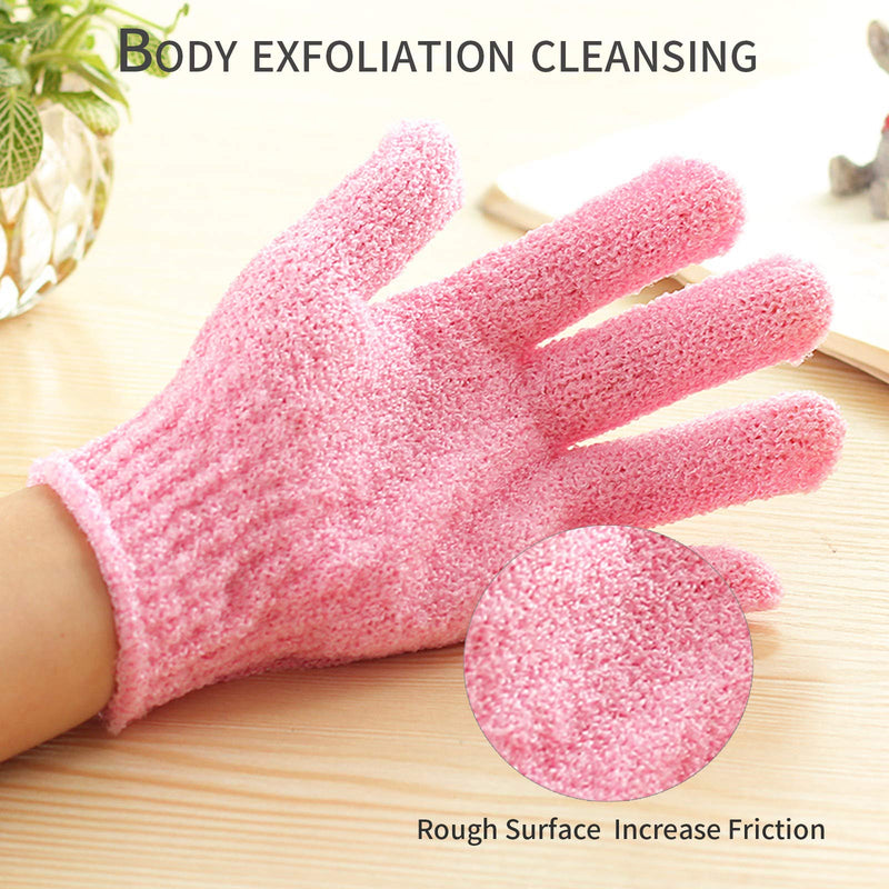 [Australia] - Newthinking 12 Pairs Exfoliating Shower Gloves, 6 Colors Double-Sided Matte Body Cleaning Bath Gloves, Deep Clean Dead Skin and Improves Blood Circulation 