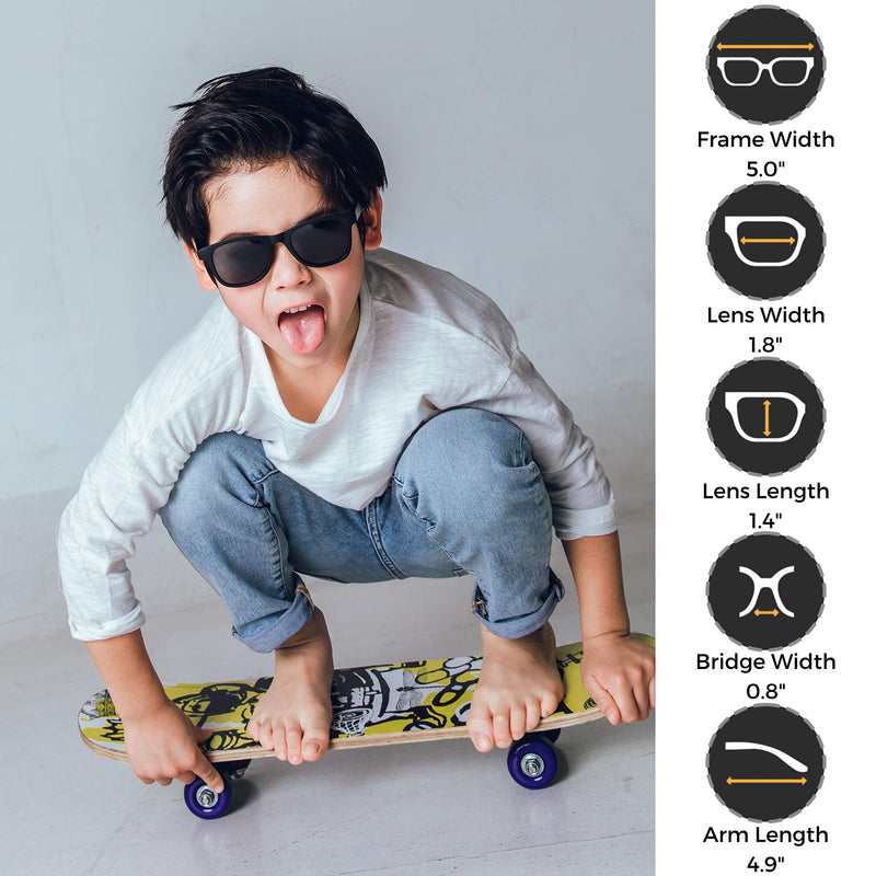 [Australia] - Flexible Polarized Kids Sunglasses for Boys Girls 3-8 Years 100% UV Protection Black 