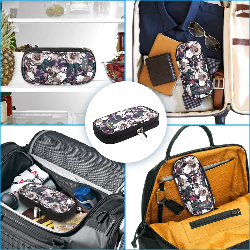 [Australia] - YOUSHARES Insulin Cooler case, Diabetic Travel Case, Portable Insulin Cooling Bag for Insulin Pen and Insulin Medicine (Grey Rose) Grey Rose 