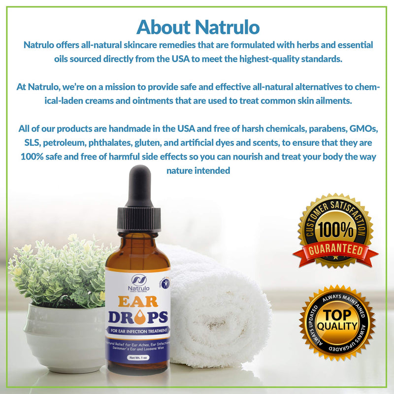 [Australia] - Natural Ear Drops for Ear Infection Treatment – Herbal Eardrops for Adults, Children & Pets – Relieves Ear Aches, Infections, Itchy Ears, Swimmer's Ear, & Loosens Wax – Kids Safe Treatment Made in USA 